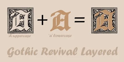 Gothic Revival Layered Font