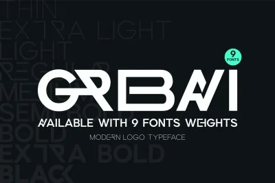 Grebavi | Modern Logo Typeface Font