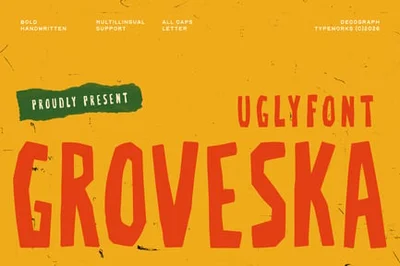 Groveska – Ugly Handwritten Display Font