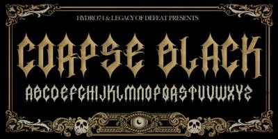 H74 Corpse Black Font