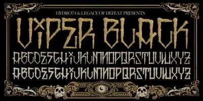 H74 Viper Black Font