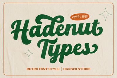 Hadenut Handwritten Font Retro Free Download
