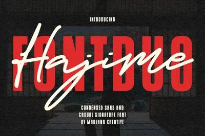 Hajime Script Font Duo Free Sans