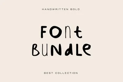 Handwritten bold fonts bundle
