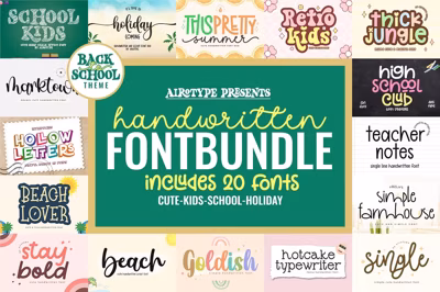 Handwritten Font Bundle | 20 Fonts Free Download