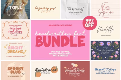 Handwritten font bundle 2024 Free Download