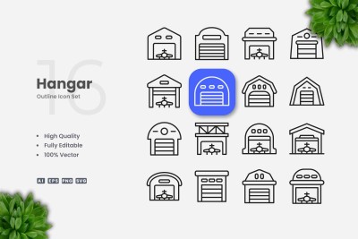 Hangar Outline Icons