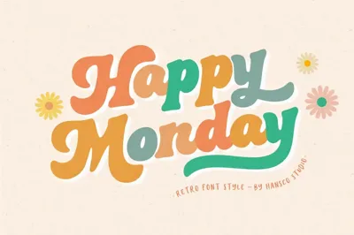 Happy Monday - Retro Groovy Fonts Free Download