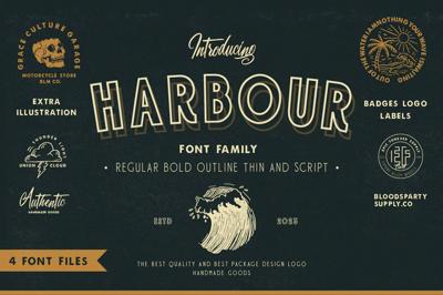 Harbour Typeface Badges Logo Free Download