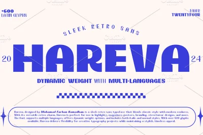 Hareva - Sleek Retro Sans Font