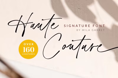 HauteCouture Handwritten Script Font Free Download