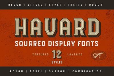 HAVARD DISPLAY - SQUARED & LAYERED Font