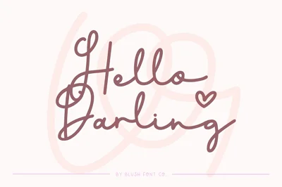 HELLO DARLING Signature Valentine Font