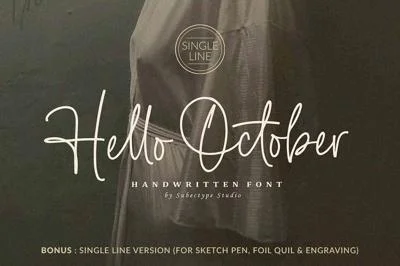 Hello October - Single Line font