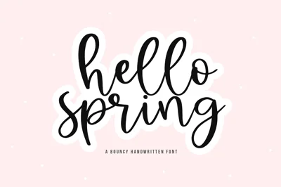 Hello Spring | Bouncy Script Font