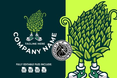 Hops Brew Mascot Logo Template