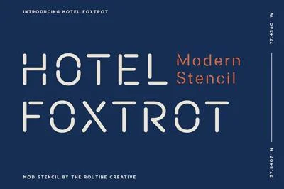 Hotel Foxtrot - Modern Stencil Font
