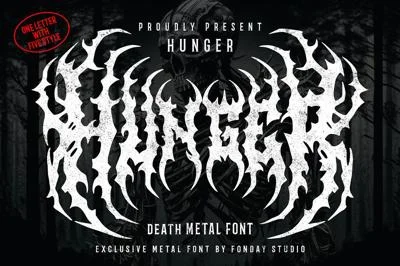 HUNGER - Death Metal Font