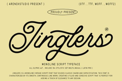 Jinglers - Monoline Script Font