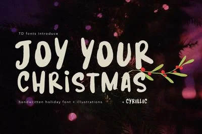 Joy your Christmas handwritten font
