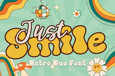 Just Smile is a stylish retro duo fo Font