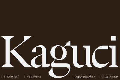 Kaguci — Futuristic Brutalist Serif Font