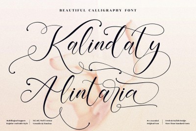 Kalindaty Alintaria Wedding Script Font
