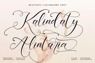 Kalindaty Alintaria Wedding Script Font
