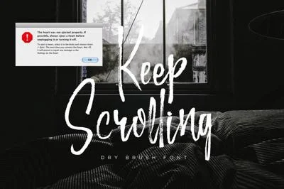 Keep Scrolling handwritten font