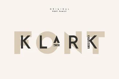 Klark. Sans serif font family.