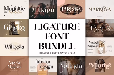 Ligature Font Bundle Free Download