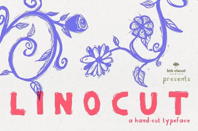 Linocut Handmade Script Font Kid Free Download