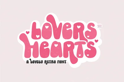 LOVERS HEARTS a Retro Valentine Font