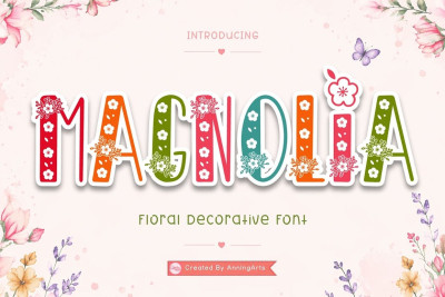 Magnolia – Floral Decorative Font