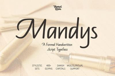 Mandys - Formal Handwritten Typeface Free Download