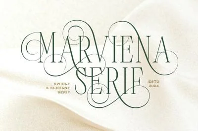 Marviena - Swirly Elegant Serif Font