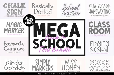 MEGA Back-To-School Font Bundle
