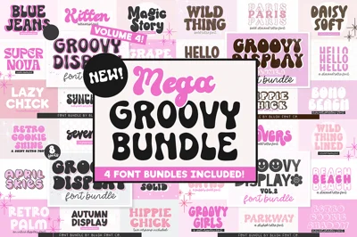 MEGA GROOVY RETRO FONT BUNDLE
