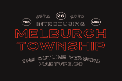 Melburch Typeface Outline Version