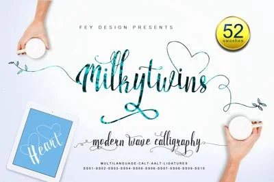 Milkytwins Modern Wave Calligraphy Font