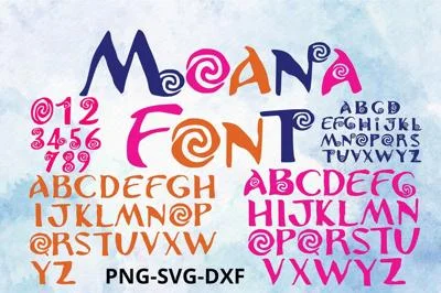 Moana Fonts in SVG-PNG-DXF