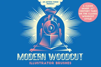 Modern Woodcut Brushes Font