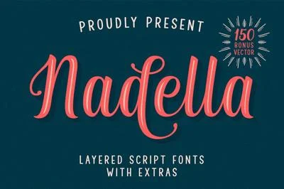 Nadella Layered Script Font