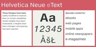 Neue Helvetica eText Font