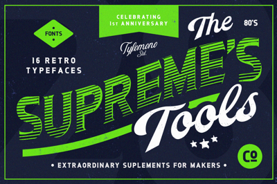 NEW! Supreme Tools • 16 Fonts Pack Free Download