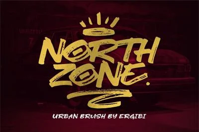 NORTH ZONE. //Urban Brush// Font