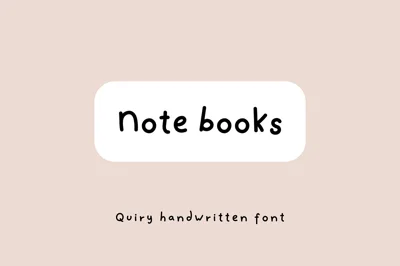 Note Books Font