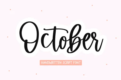 October | Handwritten Script Font