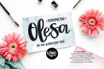 Olesa Watercolor OpenType SVG Font