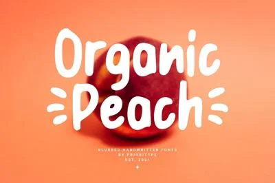 Organic Peach - Blurred Handwritten Font